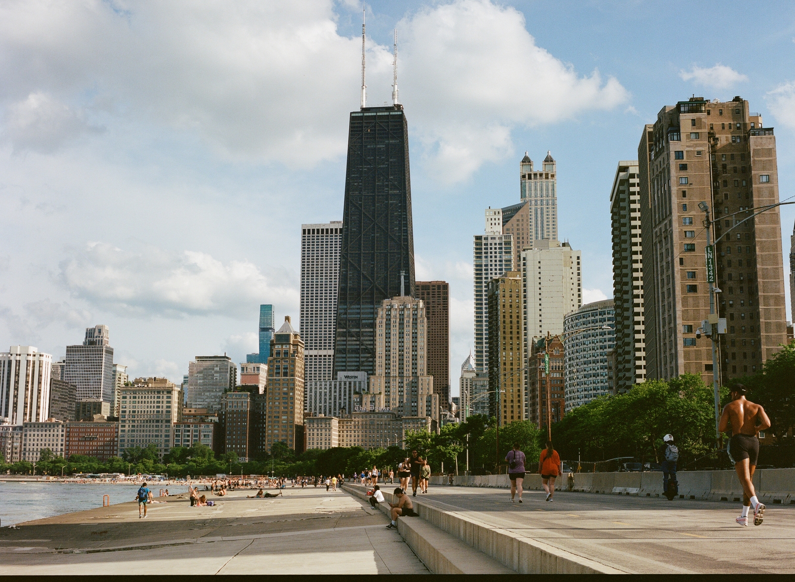 chicago skyline from concrete beach